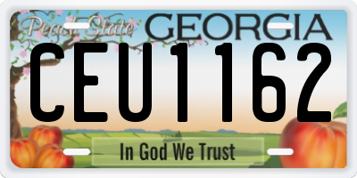 GA license plate CEU1162