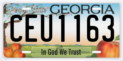 GA license plate CEU1163