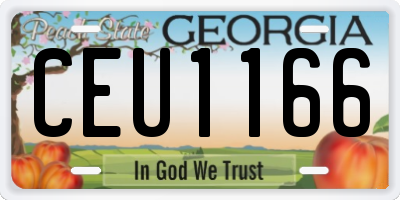 GA license plate CEU1166