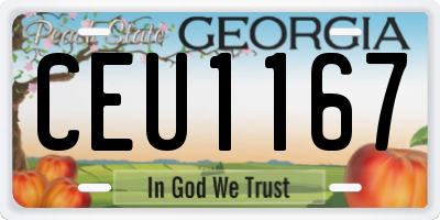 GA license plate CEU1167