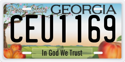 GA license plate CEU1169