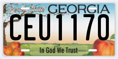 GA license plate CEU1170