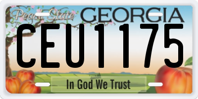 GA license plate CEU1175