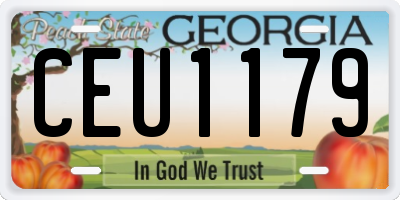 GA license plate CEU1179