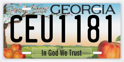 GA license plate CEU1181