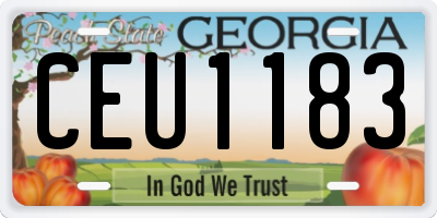 GA license plate CEU1183