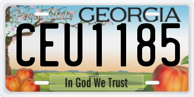 GA license plate CEU1185