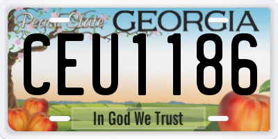 GA license plate CEU1186