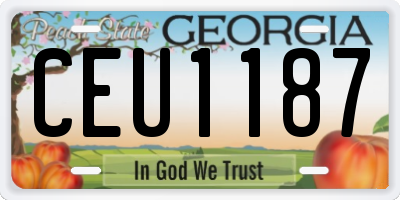GA license plate CEU1187