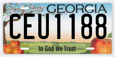 GA license plate CEU1188