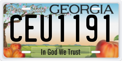 GA license plate CEU1191