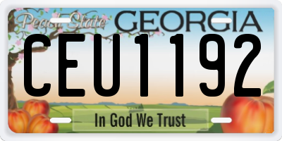 GA license plate CEU1192