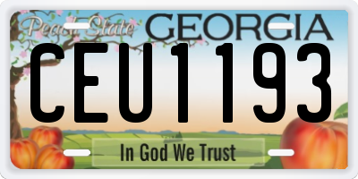 GA license plate CEU1193