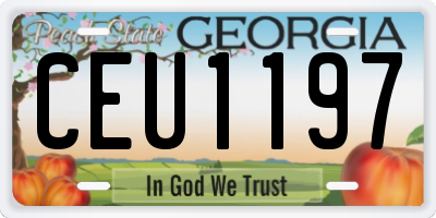 GA license plate CEU1197