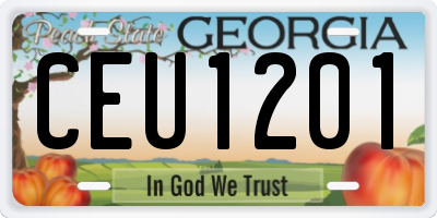 GA license plate CEU1201