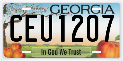 GA license plate CEU1207