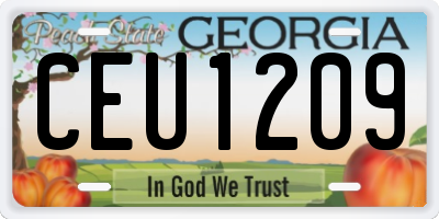 GA license plate CEU1209