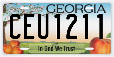 GA license plate CEU1211