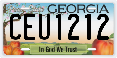 GA license plate CEU1212