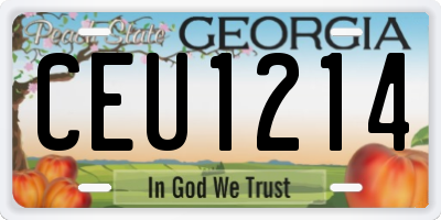 GA license plate CEU1214