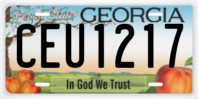 GA license plate CEU1217