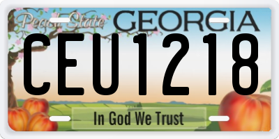 GA license plate CEU1218