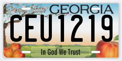GA license plate CEU1219