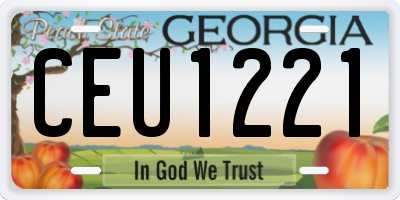 GA license plate CEU1221