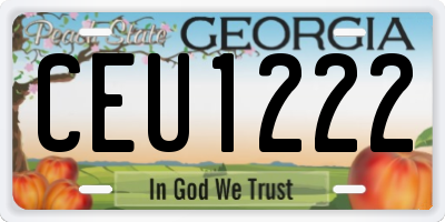 GA license plate CEU1222