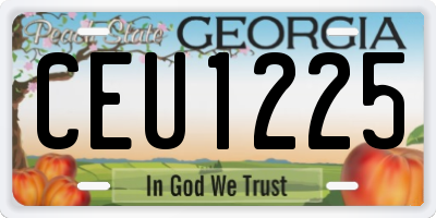 GA license plate CEU1225