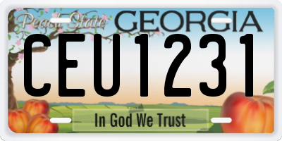 GA license plate CEU1231