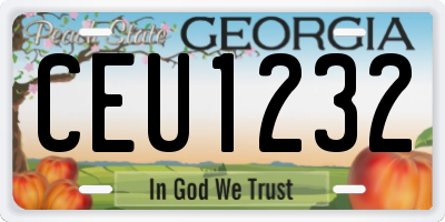GA license plate CEU1232