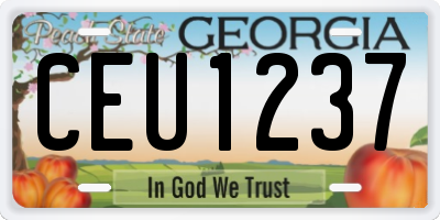 GA license plate CEU1237