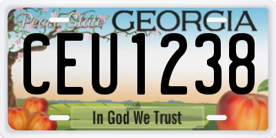 GA license plate CEU1238
