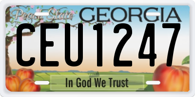GA license plate CEU1247