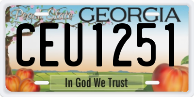 GA license plate CEU1251