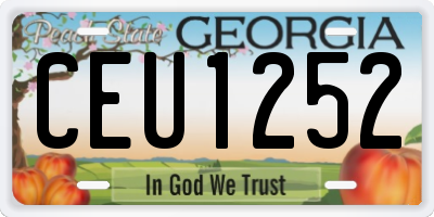 GA license plate CEU1252