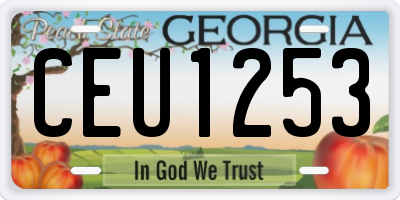 GA license plate CEU1253