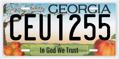 GA license plate CEU1255