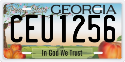 GA license plate CEU1256