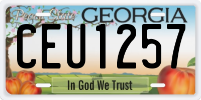 GA license plate CEU1257