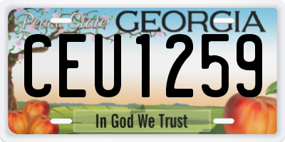 GA license plate CEU1259