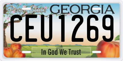 GA license plate CEU1269