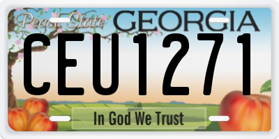 GA license plate CEU1271