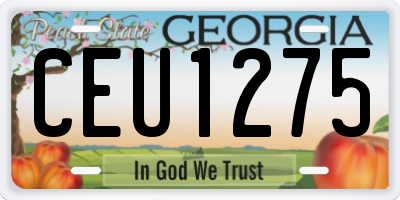 GA license plate CEU1275