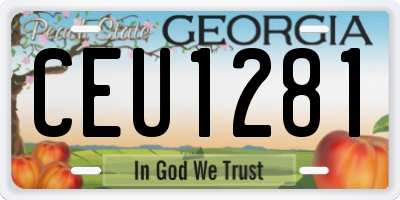 GA license plate CEU1281