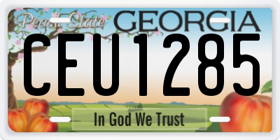 GA license plate CEU1285