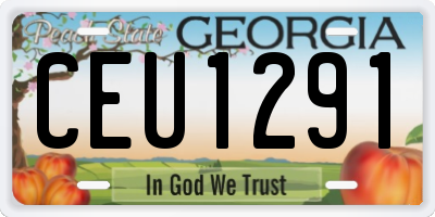 GA license plate CEU1291