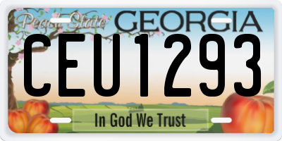 GA license plate CEU1293