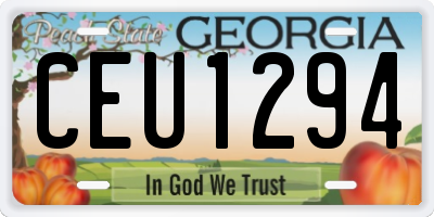 GA license plate CEU1294